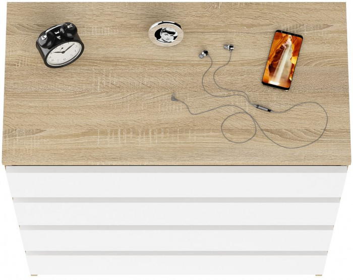 Мори Комод МК800.4, дуб сонома/белый