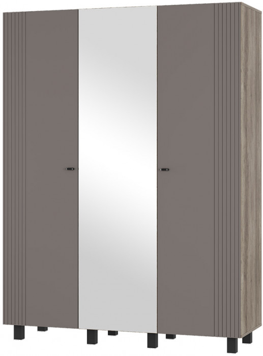 Шкаф 3-х створчатый Олива ШК-08, Дуб каньон, Муссон софт