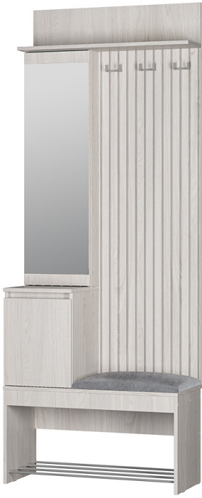 Прихожая "Лама" ПР-07 Ясень белый/Хром