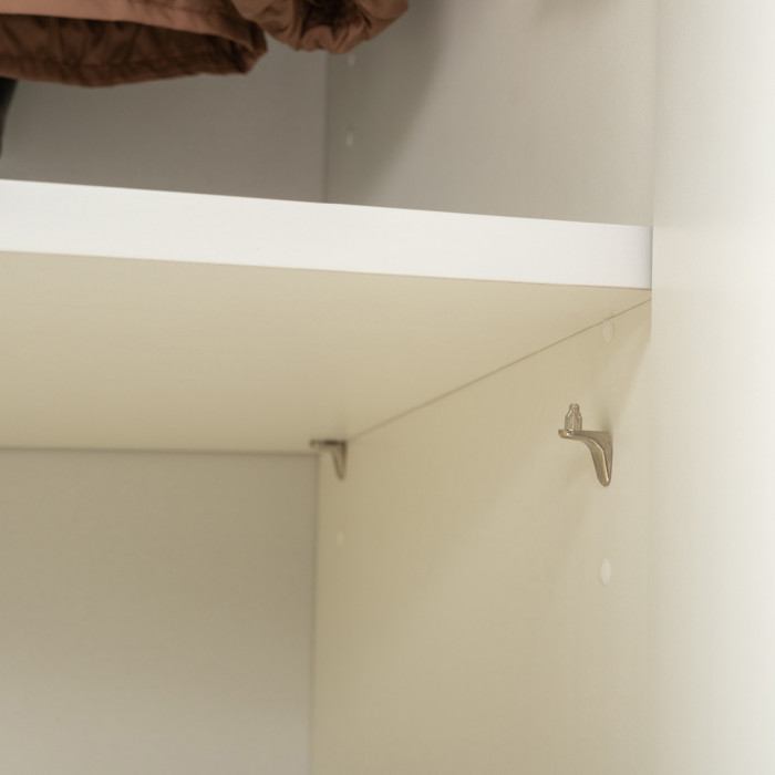 Октава Прихожая 27, цвет белый шагрень/дуб крафт золотой/фасады МДФ белый шагрень, ШхГхВ 193,7х35,4х197,6 см., универсальная сборка