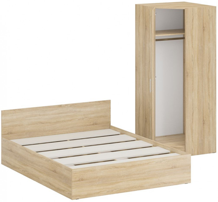Кровать 1600 + угловой шкаф Стандарт, дуб сонома