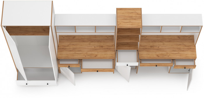 Вуди Компоновка № 32, белый премиум/дуб крафт золотой