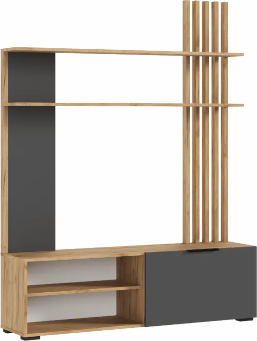 Модульная гостиная (Белый глянец, Дуб Крафт Золотой)