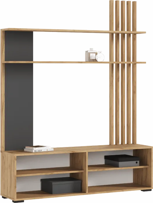 Модульная гостиная (Белый глянец, Дуб Крафт Золотой)