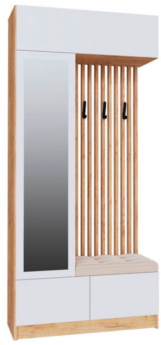 Прихожая Руэлла Центральная секция дуб крафт золотой/белый