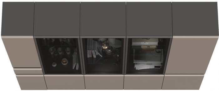 Сидней Комплектация № 020, корпус: антрацит/фасады: МДФ веллюто капучино