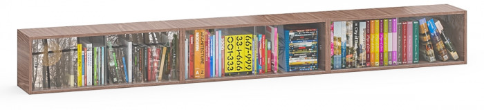 Три полки книжных С-МД-КН01, ясень шимо тёмный