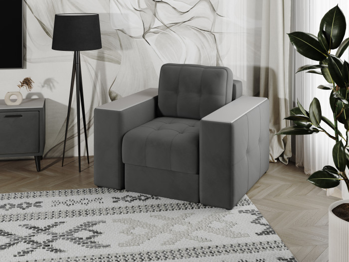 Кресло Виконт, Серый/МДФ Бриз