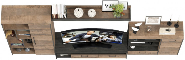 Трувор Гостиная 047, дуб гранж песочный/интра