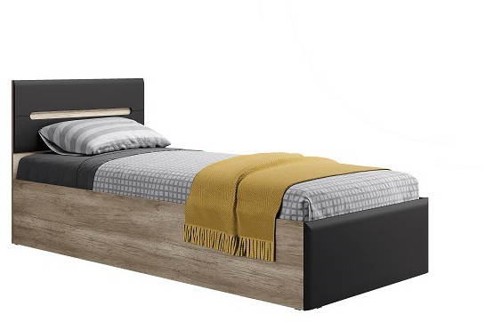 Кровать с настилом 90х200 Наоми КР-12, графит