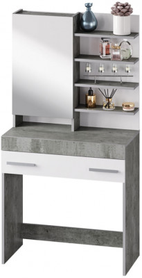 Столик туалетный Инстайл СТ-01, бетон/белый