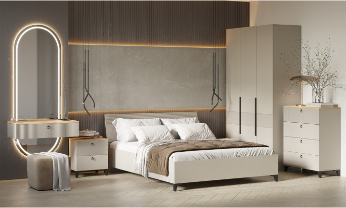 Комод Ника 4Я, Бежевый;Кашемир