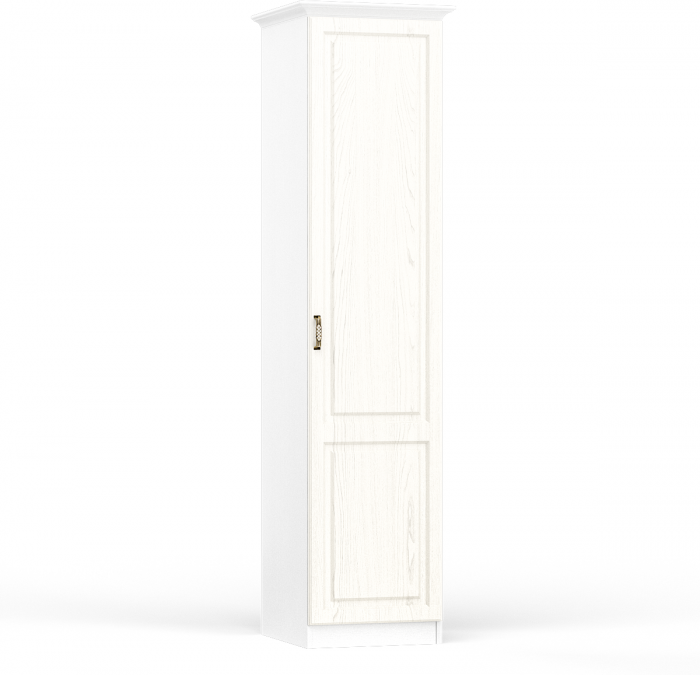 Ливерпуль Шкаф 13.27 + карниз, цвет ясень ваниль/белый, ШхГхВ 50х54,1х220,3 см.(без учёта карниза), 58,2х56,3х223,5 см.(с карнизом), универс. сборка