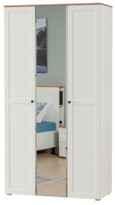 Остин 13.336.03 Шкаф для одежды(три двери, белый шагрень/дуб крафт золотой