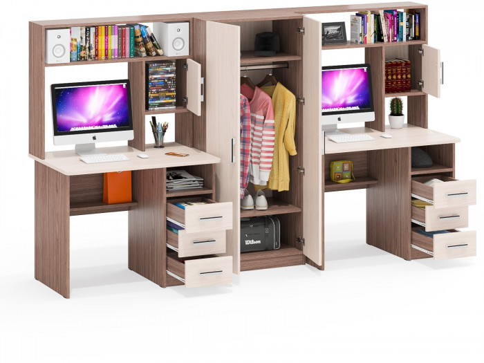 С-МД-СК9 Компоновка № 05, ясень шимо светлый/ясень шимо тёмный