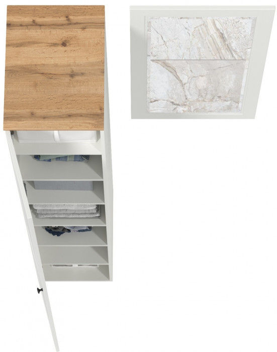 Остин Прихожая 12, цвет белый шагрень/дуб крафт золотой, ШхГхВ 99,5х54,3х229,6 см., универсальная сборка