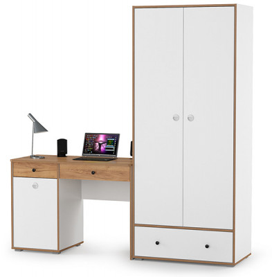 Вуди Компоновка № 21, белый премиум/дуб крафт золотой