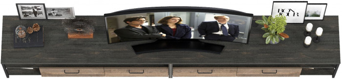 Трувор 13.70 Тумба под ТВ + 13.70 Тумба под ТВ, цвет дуб гранж песочный/интра, ШхГхВ 299,6х45,4х44,6 см., универсальная сборка