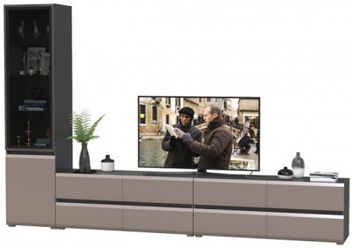 Сидней Комплектация № 129, корпус: антрацит/фасады: МДФ веллюто капучино