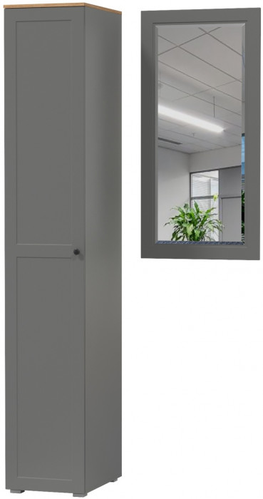 Остин Прихожая 12, цвет серый графит/дуб крафт золотой, ШхГхВ 99,5х54,3х229,6 см., универсальная сборка