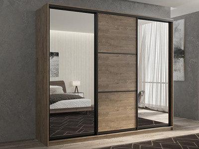 Шкаф-купе Кааппи 3 Морское Дерево Винтаж 240х45х230 см