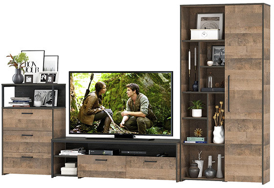 Трувор Гостиная 080, дуб гранж песочный/интра