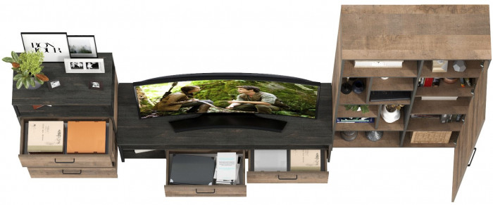 Трувор Гостиная 080, дуб гранж песочный/интра