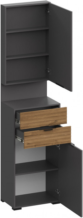 Модульная Прихожая Ома, набор №6, Графит/Дуб Тортуга, Simple 27