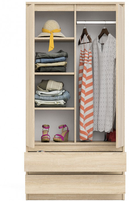 Мори Шкаф МШ900.1, цвет дуб сонома, ШхГхВ 90,4х50,4х179,6 см.