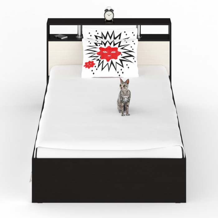 Камелия Кровать с ящиками 1200, венге/дуб лоредо