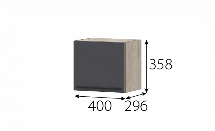 КГ Этна Шкаф навесной барный 400 Софт грфит