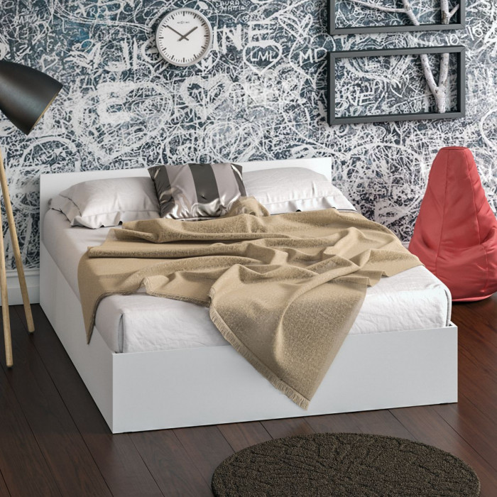 Стандарт Кровать 1600, цвет белый, ШхГхВ 163,5х203,5х70 см., сп.м. 1600х2000 мм., без матраса, основание есть