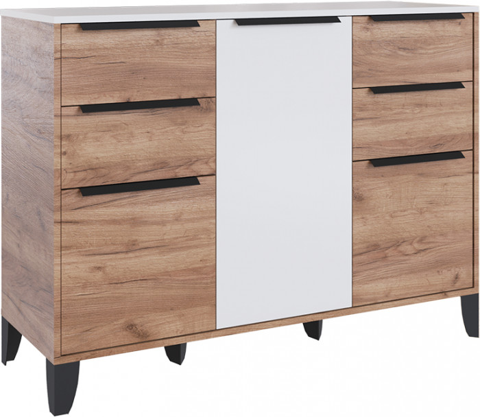 Малави Модульная Гостиная, композиция 2, Дуб крафт табачный/Белый глянец