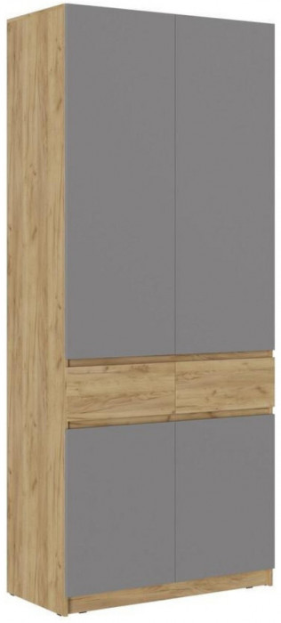 Модульная прихожая Роджина, композиция 2 (Белый глянец, Дуб Крафт Золотой)