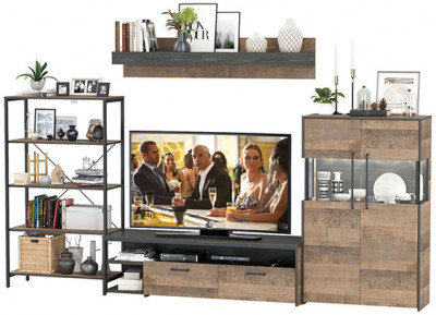 Трувор Гостиная 055, дуб гранж песочный/интра