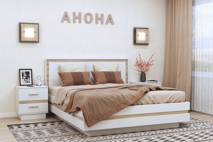 Кровать с основанием 1800 Анона, белый