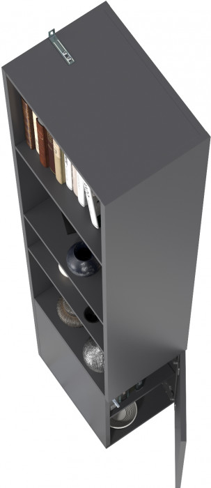 Эйр Гостиная 16.323 Шкаф торцевой, цвет серый графит, ШхГхВ 26,9х38,1х219,5 см., универсальная сборка
