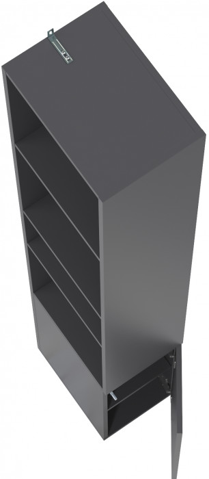 Эйр Гостиная 16.323 Шкаф торцевой, цвет серый графит, ШхГхВ 26,9х38,1х219,5 см., универсальная сборка
