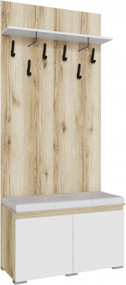 Плейона Тумба с вешалкой делано/белый