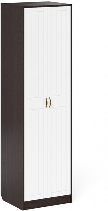 Прихожая П-6 Компоновка № 25, венге/фасады МДФ белое дерево фрезеровка прованс