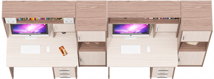 С-МД-СК9 Компоновка № 06, ясень шимо светлый/ясень шимо тёмный