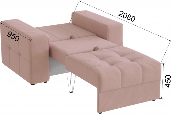 Кресло-кровать Верден, Пыльная роза