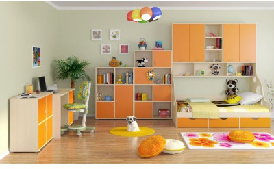 Модульная детская Дельта-2, оранжевая