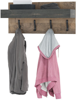 Трувор 15.04 Вешалка, цвет дуб гранж песочный/интра, ШхГхВ 80х24,2х36 см.