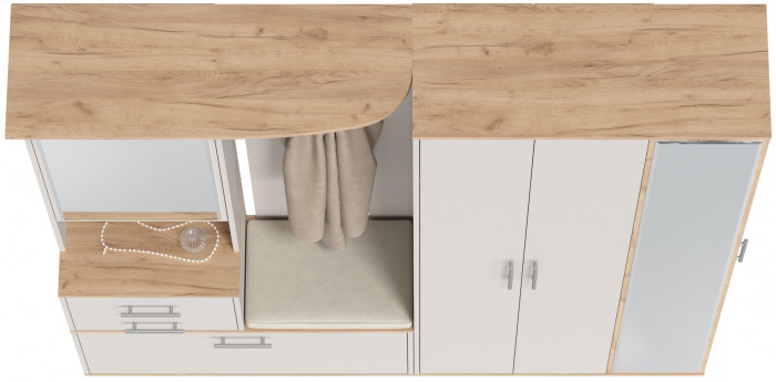 Прихожая Домино 5, дуб крафт золотой/кашемир серый