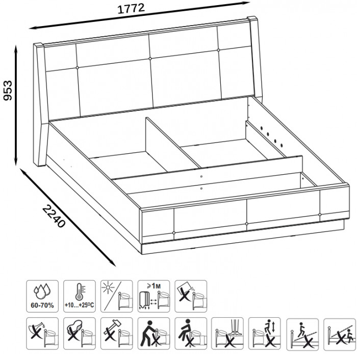 Муссон Кровать 11.28 + подъёмный ортопед, цвет дуб эндгрейн элегантный/искусственная кожа белая, ШхГхВ 177,2х224х95,3 см., сп. м. 1600х2000 мм., б/м