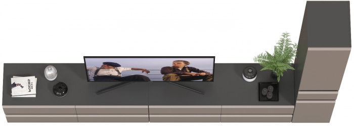 Сидней Комплектация № 132, корпус: антрацит/фасады: МДФ веллюто капучино