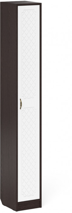 Прихожая П-6 Компоновка № 26, цвет венге/фасады МДФ белое дерево фрезеровка ромб, ШхГхВ 150х50х210 см., универсальная сборка
