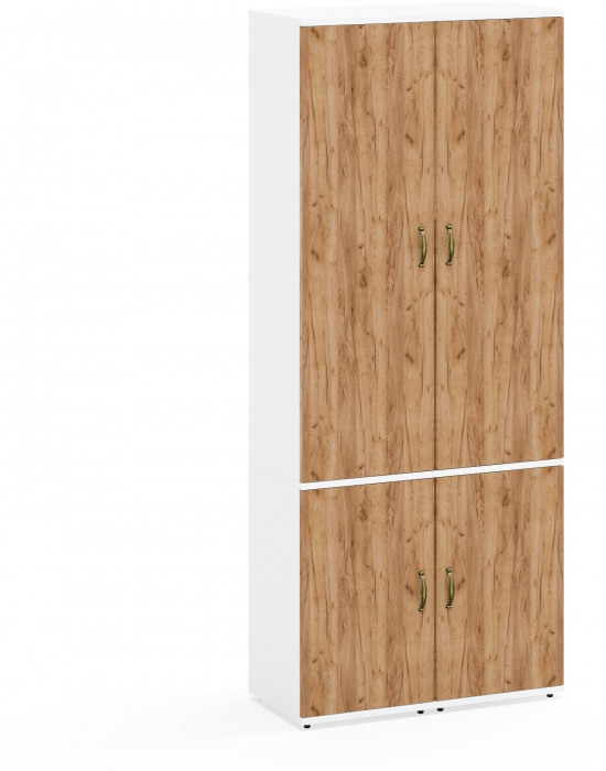 Лидер-8 Пенал МД 21Б 2 шт., белый шагрень/крафт золото