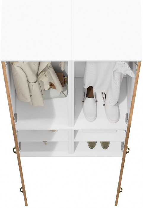 Лидер-8 Пенал МД 21Б 2 шт., белый шагрень/крафт золото